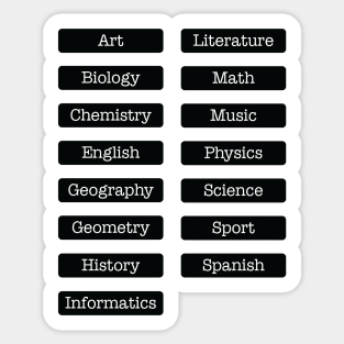 Subject Labels Sticker